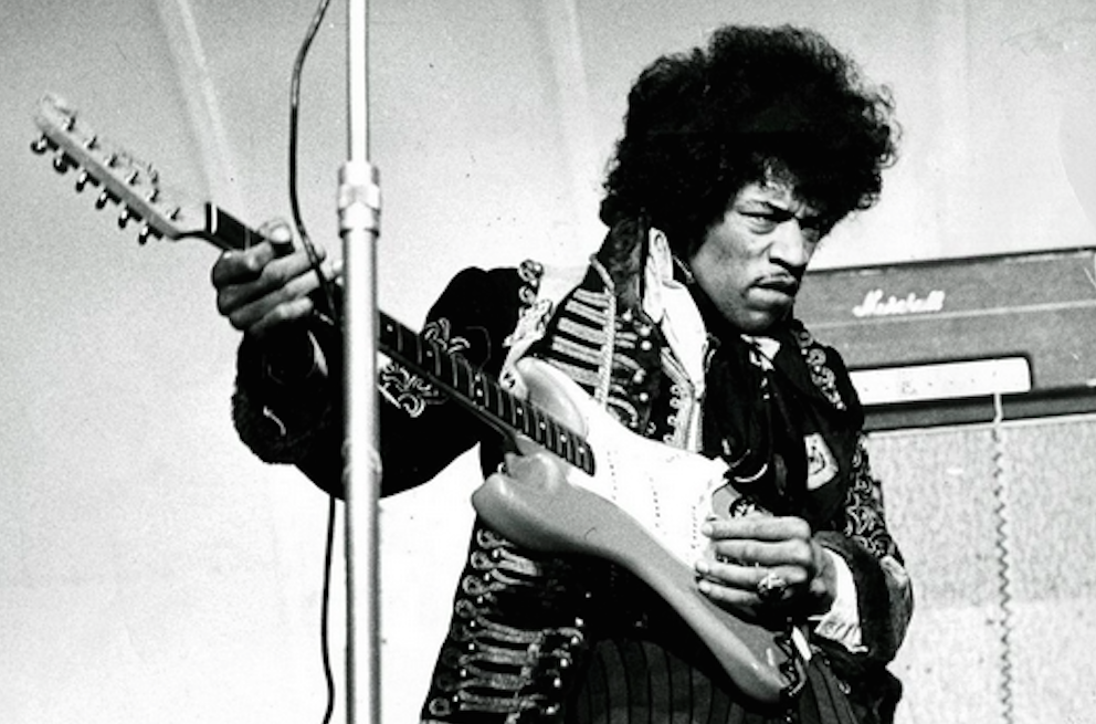 Jimi Hendrix performing in 1967