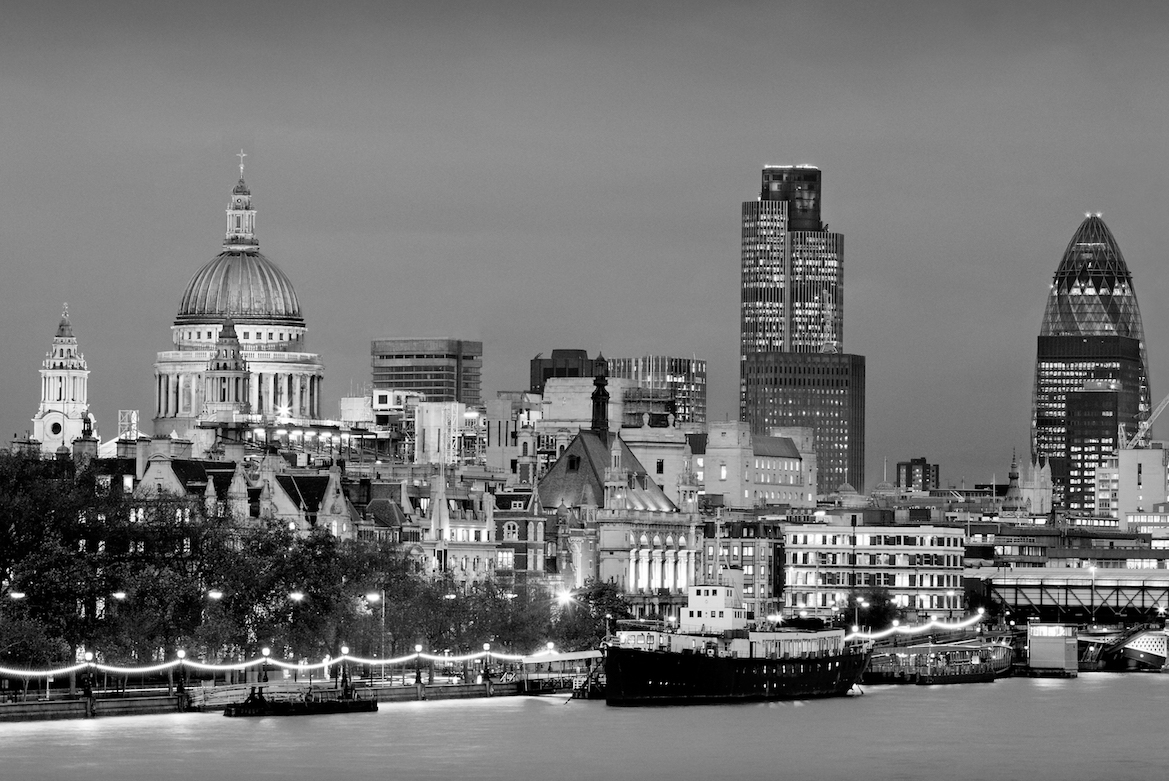 London skyline from the River Thames