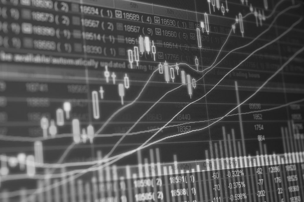 Abstract view of candlestick charts