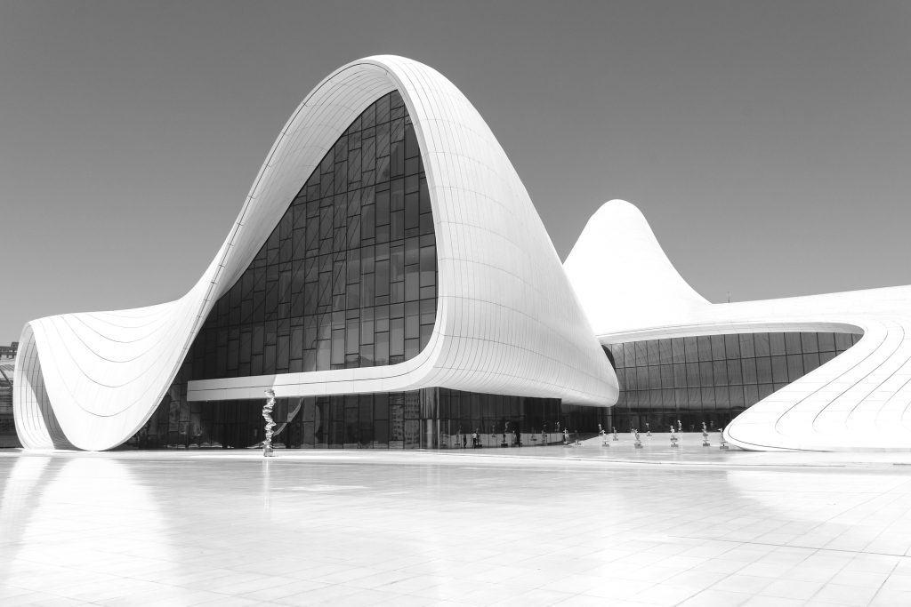 The Haydar Aliyev Centre, designed by Zaha Hadid