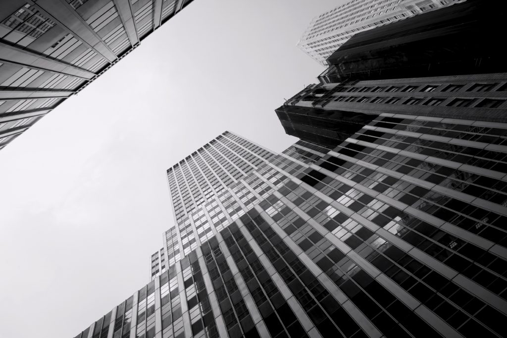 Skyscraper viewed from street level