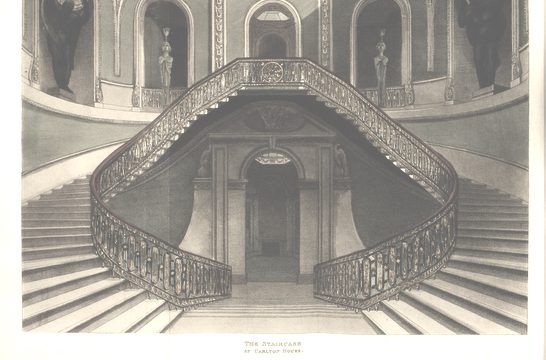 Vintage illustration of an ornate staircase