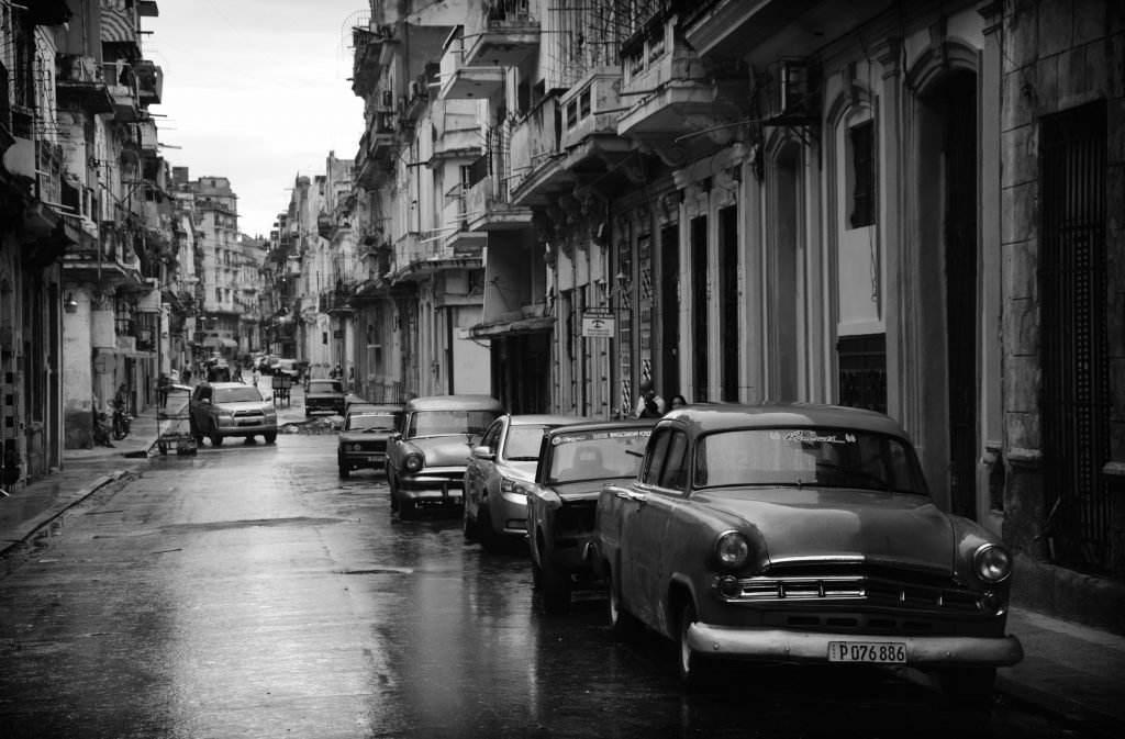 Vintage cars on a street