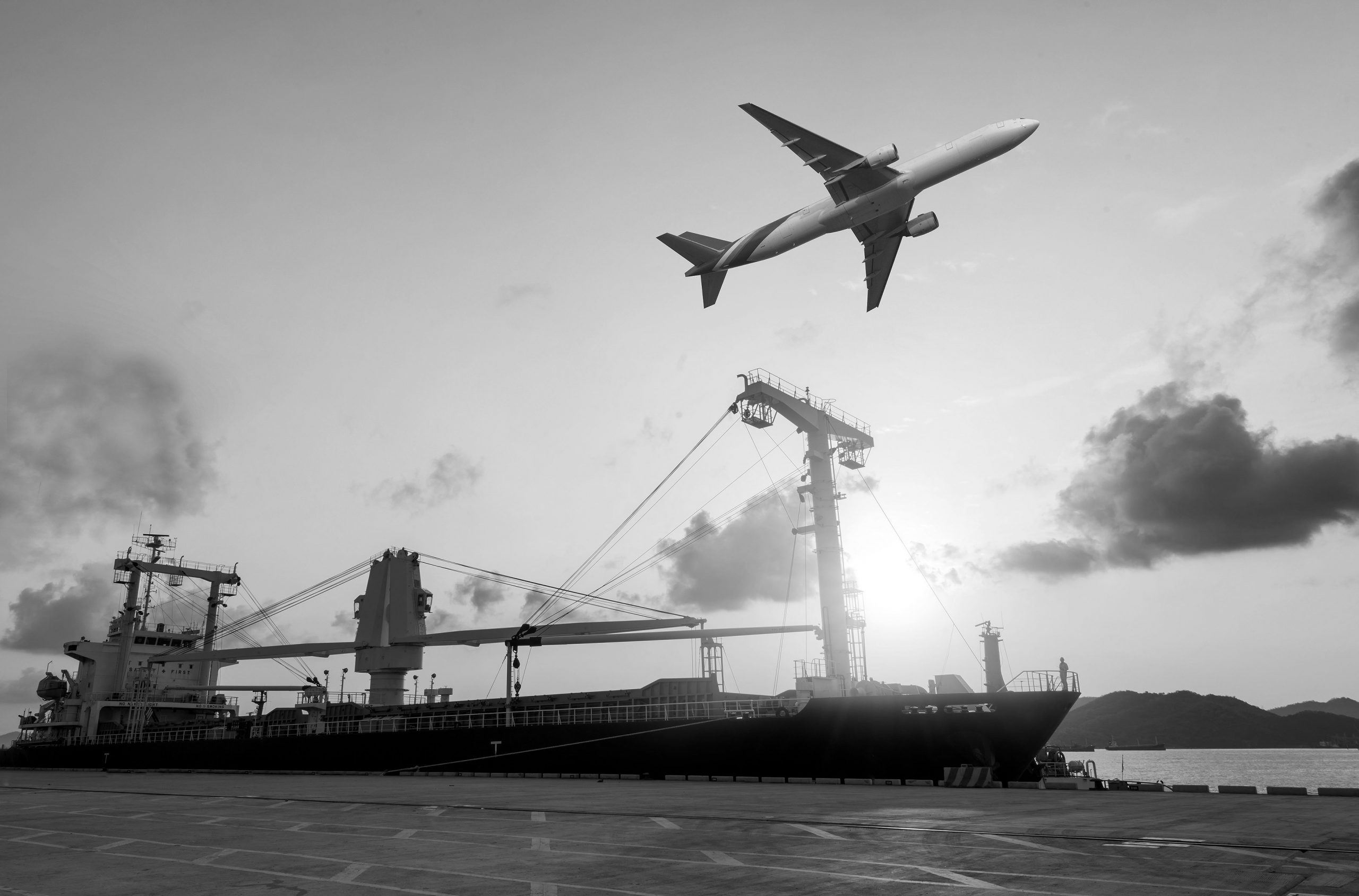 Container ship in port