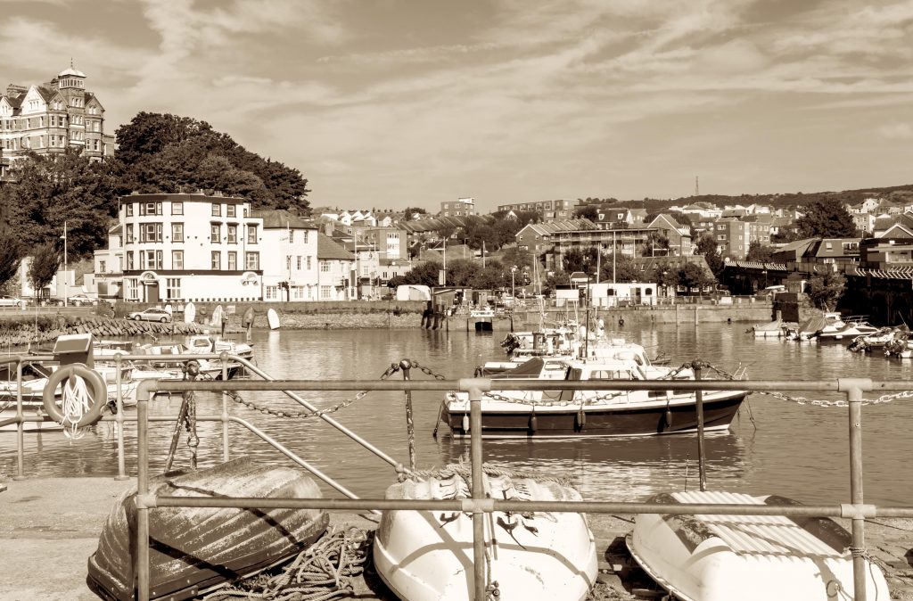 Summer's day at Folkestone Harbour Kent England